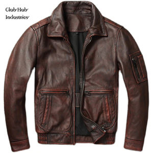 Chaqueta de cuero genuino estilo motero, talla grande, a prueba de viento, transpirable, para todas las estaciones. Chaqueta de cuero genuino estilo motero, talla grande. - Product Image 1