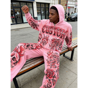 Nouveau sweat à capuche pour homme rose délavé à l'acide, imprimé numériquement, personnalisé OEM, coupe oversize, effet vieilli, coupe carrée, zippé, épais 400 GSM, style streetwear - Product Image 2