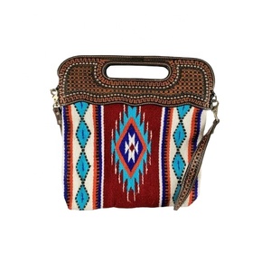 Bolso con cesta de cuero genuino Mango mecanizado Estilo de manta de sillín vintage Dos correas de transporte Proveedor de fabricante indio superior - Product Image 1