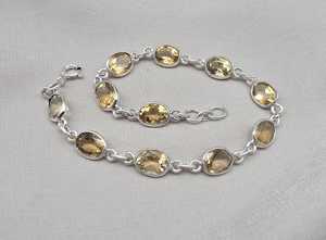 สร้อยข้อมือเงินแท้ 925 ประดับพลอยซิทรินทรงรี สีเหลืองธรรมชาติ ดีไซน์เรียบหรู คลาสสิก สำหรับผู้หญิง ขายส่ง OEM - Product Image 4