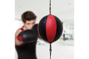 Venta al por mayor de maniquíes de boxeo de cuero personalizados, portátiles, de doble cara, de alta calidad, con logotipo personalizado de dos colores. - Product Image 5
