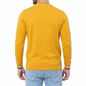 เสื้อสเวตเชิ้ตผู้ชายสีเหลือง คอกลม ทรงปกติ ผ้าถัก สีพื้น สวมใส่สบายๆ สำหรับฤดูใบไม้ร่วง แขนยาว - Product Image 6