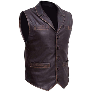 Gilet de motard noir pour homme, col montant, respirant, en polyester, coupe classique, couleur unie, tissu tissé - Product Image 6