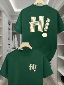 Nueva Camiseta Moderna HI de Hombros Caídos, Algodón Premium de Alta Densidad con Estampado DTF, Venta al Por Mayor - Product Image 5