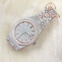 Reloj de Lujo de Acero Inoxidable Mossinate con Diamantes y Esfera de Cristal, Movimiento Mecánico, Ideal para Oficina y Salidas Nocturnas