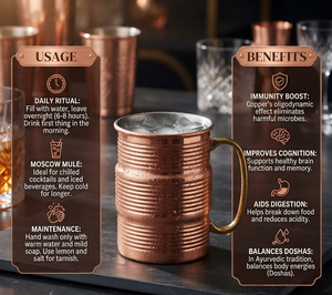 Ribbed Design Shiny Polished Drinkware Personalized Pure <b>Copper</b> <b>Mug</b> Handcrafted Durable Kitchenware <b>Mug</b> - Product Image 2