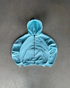 Sweat-shirt à capuche entièrement zippé unisexe personnalisé en coton 100% molletonné épais, couleur pastel, modèle surdimensionné, produit Alibaba le mieux classé - Product Image 2