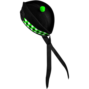 Sombrero Glengarry Escocés Tradicional Verde Neón con Diseño a Cuadros, Diseñado para Gaitas de Fúqueta, Colores Personalizados, Venta al por Mayor 2026 - Product Image 3