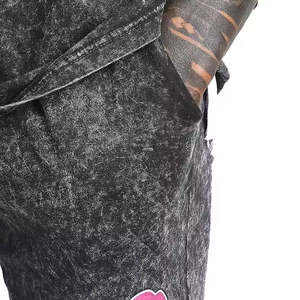 Ensemble T-shirt et short pour homme, style vintage oversize, délavé à l'acide, respirant, style streetwear, impression graphique DTG personnalisée, polyester/coton - Product Image 5