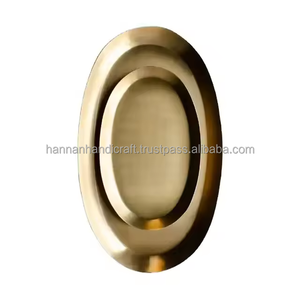 Plateau en aluminium/laiton martelé moderne, sur mesure, en gros |   Plateau indien artisanal de haute qualité pour la restauration et la décoration intérieure - Product Image 3