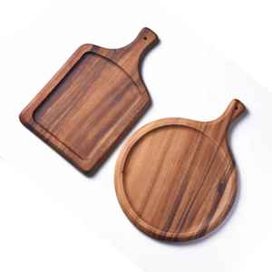 Tabla de cortar ovalada de madera de acacia con asa, tabla para cortar frutas, verduras, pan y servir en la cocina - Product Image 3