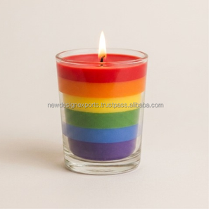 Custom Scented Rainbow Glass Votive <b>Candle</b> Bulk Sourcing <b>Small</b> Meditation <b>Candle</b> Supplier - Product Image 3