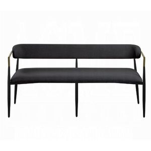 Panca per Soggiorno Jaramillo con Finitura in Ciniglia Nera - Product Image 5