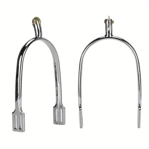 Espuelas de Metal de Alta Calidad con Correas de Cuero, Ajuste Cómodo, Equipo de Entrenamiento para Montar a Caballo, para Uso Vaquero y Ecuestre - Product Image 1