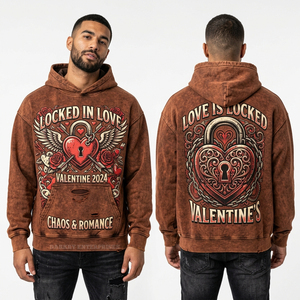 Sweat à capuche pour homme avec broderie en relief, logo personnalisé, streetwear, pull en coton épais, molleton français, coupe oversize - Product Image 3