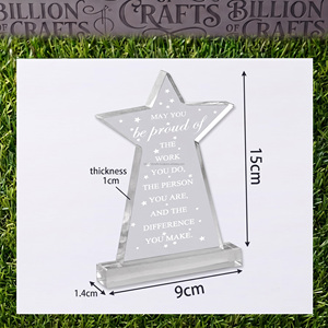 Trofeo de Premio Personalizado en Forma de Estrella de Cristal Transparente, Premio de Reconocimiento Personalizado, Regalo Corporativo de Logro Moderno al por Mayor - Product Image 3