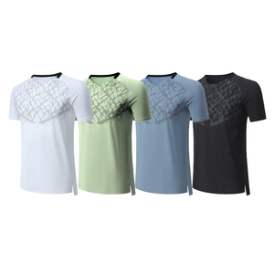 Camiseta Deportiva de Manga Corta para Hombre, Cuello en V, Color Blanco Sólido, Corte Regular, Secado Rápido, Poliéster/Algodón 220g, Anti-Pilling - Product Image 5