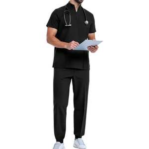Uniforme Médico Premium para Hombre, Conjunto de Ropa de Trabajo para Hospital y Enfermería, Transpirable, Mezcla de Algodón, Cuello en V, Pantalón de Pierna Recta, Fabricante - Product Image 1