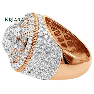 Bague de cocktail unisexe en argent 925 plaqué moissanite, forme couronne, sertissage pavé, bague de mariage de luxe - Product Image 4