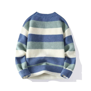Pull en laine tricoté 240g sans logo pour homme, style décontracté chaud pour l'hiver, avec patchwork anti-boulochage personnalisé par trois fabricants OEM internationaux - Product Image 5