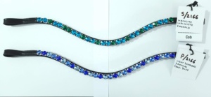 Accessoire de bride anglaise en cuir de luxe avec strass et cristaux Rivoli de 10 mm, personnalisé OEM, pour frontale de cheval, équipement équestre - Product Image 5