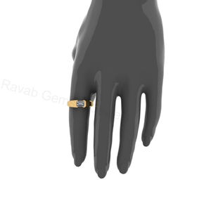 Anillo de Plata de Ley 925 con Baño de Oro, Diseño Minimalista en Forma de Octágono, con Circonita Cúbica de 6x8mm, Más Vendido - Product Image 5