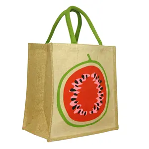 Vendita di natale all'ingrosso personalizzato stampato tela naturale Eco Friendly riciclare Gunny Tote Bags riutilizzabile Shopping Bag acquisto