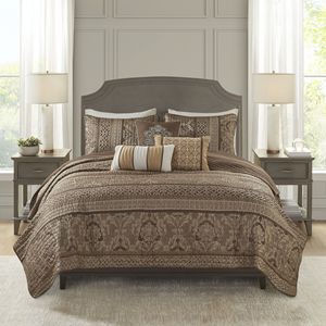 Set di trapunta Jacquard in 6 pezzi con eleganti cuscini - Product Image 2