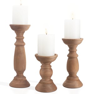 Juego de Portavelas Apilables de Madera de Bambú - Moderno, Hecho a Mano, Venta al Por Mayor - Product Image 2
