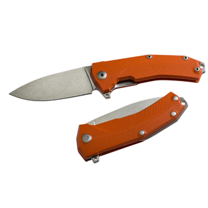 Cuchillos Plegables con Mango Naranja, Hoja de Punta Cuchilla Afilada, Empuñadura Texturizada, Apertura Manual con Flipper, para Camping, Senderismo y Uso Diario - Product Image 4