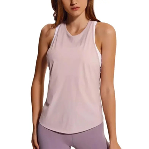 Camisetas sin mangas de cintura alta para mujer, transpirables, de algodón, para yoga, gimnasio, ropa deportiva, impresión personalizada, servicio OEM, secado rápido, fitness, logotipo frontal - Product Image 1