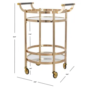 Modern Handmade American Style Eco-Friendly Metal <b>Bar</b> Trolley Cart Wine Storage Beverage Display Living Room Luxury Furniture - Product Image 1