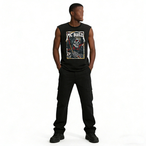 Chaleco sin mangas de algodón para hombre OEM, estilo oversize, para gimnasio, entrenamiento, verano, ropa urbana, personalizable con marca. - Product Image 2