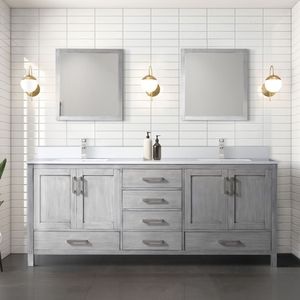 Grigio anticato 80 pollici. L X 22 Pollici Mobile Bagno Doppio con Top in Quarzo Bianco e Set Rubinetto per Vanità da Bagno - Product Image 2