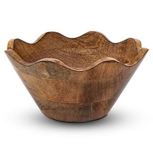 Tazón de madera hecho a mano con diseño Wabi Sabi, acabado natural sin recubrimiento, para servir comida y regalar. - Product Image 2