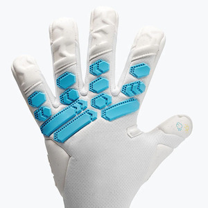 White Football Goalkeeper <b>Gloves</b> Full Finger Non Slip Breathable Adjustable Wrist Strap Unisex Silicone Printing PU Material - Product Image 5