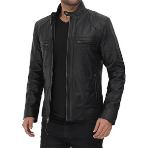 Leather Men <b>Jacket</b> OEM Custom Design PU Leather <b>Jacket</b> Cool Custom Vintage skin <b>jacket</b> for men - Product Image 4