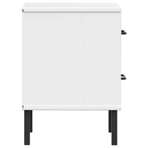 Mesita de Noche Compacta de Madera de Pino Sólido Blanca - Product Image 6