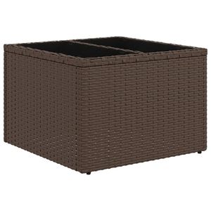 Tavolo da giardino marrone PE Rattan con prodotti in acciaio verniciato a polvere e tavoli da esterno in vetro temperato - Product Image 2