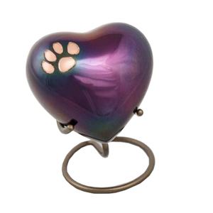 Urnas decorativas para cremación de mascotas, estampado de pata dorada, precio razonable, urnas para cenizas de Metal para recuerdo, venta al por mayor, urnas pequeñas conmemorativas para mascotas - Product Image 1