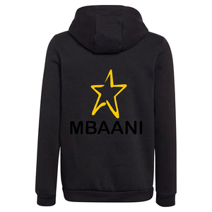 Sweat-shirt à capuche noir pour homme Mbaani, coupe classique, en molleton de coton, avec poche avant, logo étoile, vêtement décontracté pour l'automne - Product Image 3