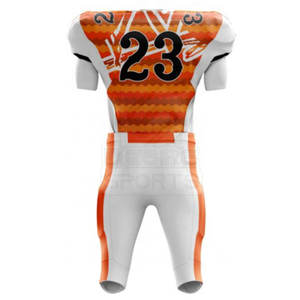 Vente flash - Tenue d'équipe de football américain - Uniforme personnalisé imprimé par transfert thermique - Ensemble maillot et pantalon 100% polyester - Quantité en gros - Product Image 2