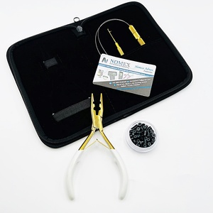 ORHA INTERNATIONAL Stainless Steel <b>Hair</b> <b>Extension</b> Pliers Kit Tool Set for Commercial Use Installation Removal <b>White</b> Handle Gold - Product Image 6