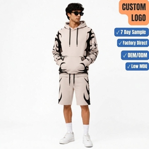 Conjunto de Sudadera con Capucha y Pantalones Cortos de Forro Polar con Logotipo Personalizado para Clubes Deportivos, Directo de Fábrica - Product Image 1