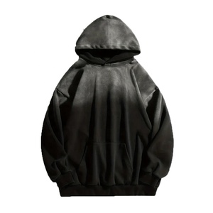 Sudadera con Capucha Personalizada con Pedrería, Felpa Francesa, Algodón Vintage, Degradado Desgastado, Lavado Ácido, Sudadera 100% Algodón para Hombre - Product Image 1