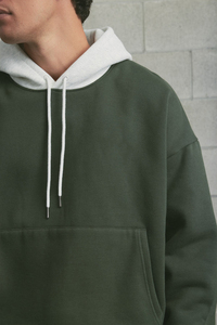 High Quality 450g Heavyweight Hoodie Fleece Sweatshirt <b>Men's</b> Autumn and Winter Trendy Brand Boxy Fit Comfortable and soft Hoodie - Product Image 4