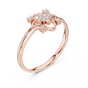 Bague en diamant en forme de rose, bague en or, bague en argent, bague en or rose, bague en diamant florale, bague en forme de rose, bague en diamant en or rose, bague en diamant en argent - Product Image 2
