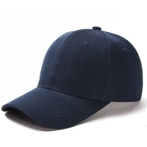Casquette de baseball unisexe pour enfants ECONEX SPORTS, noire, 6 panneaux, couleur unie, respirante, imperméable, en tissu sergé, avec boucle métallique, ajustée - Product Image 1