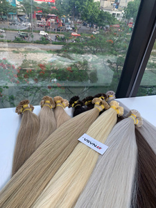 Extensions de cheveux humains vierges vietnamiens à pointes en kératine, super double drawn, couleur brun clair, 30 pouces - Product Image 3