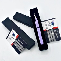 Boîte en carton noir mat pour pince à épiler, étiquette personnalisée, emballage pour extensions de cils, prix abordable pour boîte de pinces à épiler